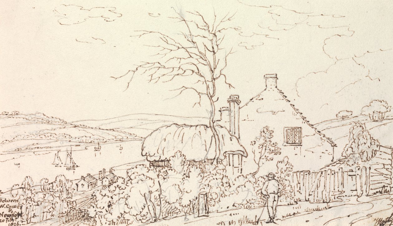Tussen West Cowes en Newport, 20 februari 1826 door Capt. Thomas Hastings