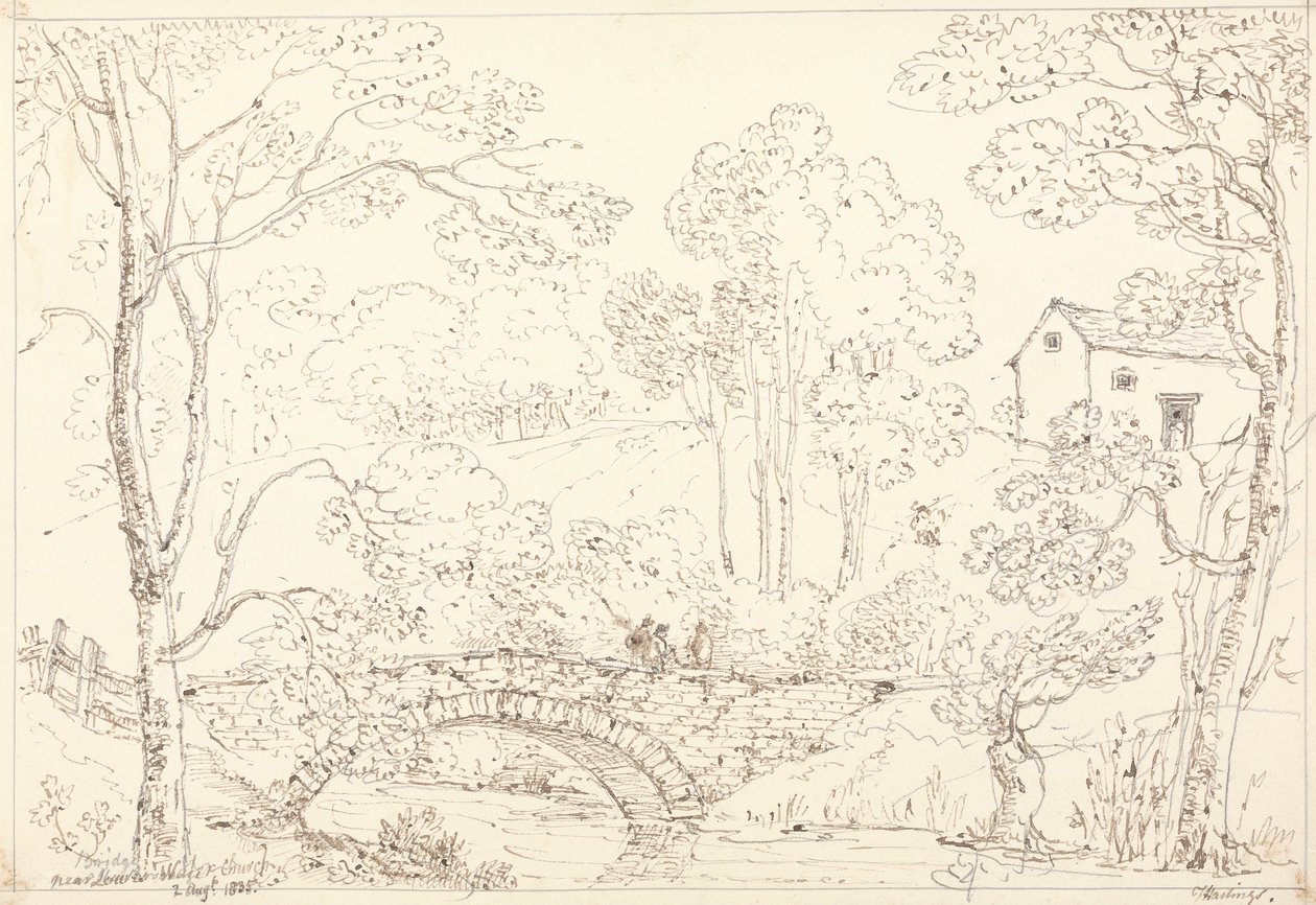 Brug bij Loweswater Kerk, 2 augustus 1835 door Capt. Thomas Hastings