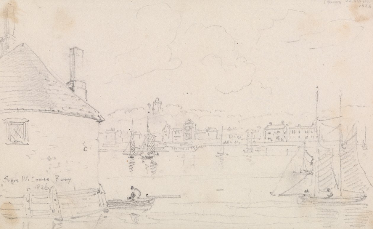 Cowes, vanaf West Cowes Veerboot, 22 maart 1826 door Capt. Thomas Hastings