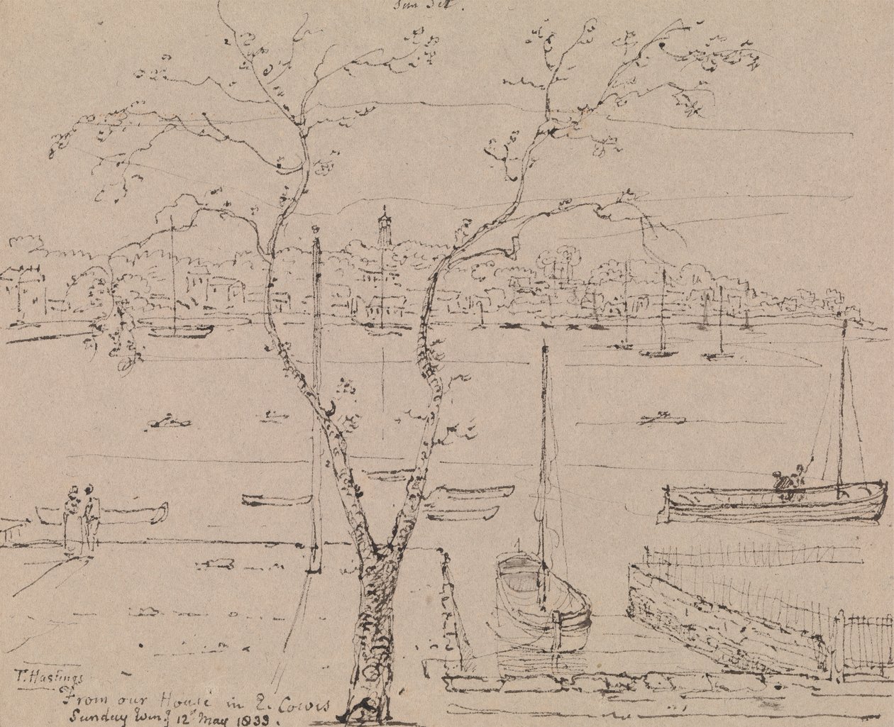Vanuit ons huis in East Cowes, zondagavond, 12 mei 1833 door Capt. Thomas Hastings