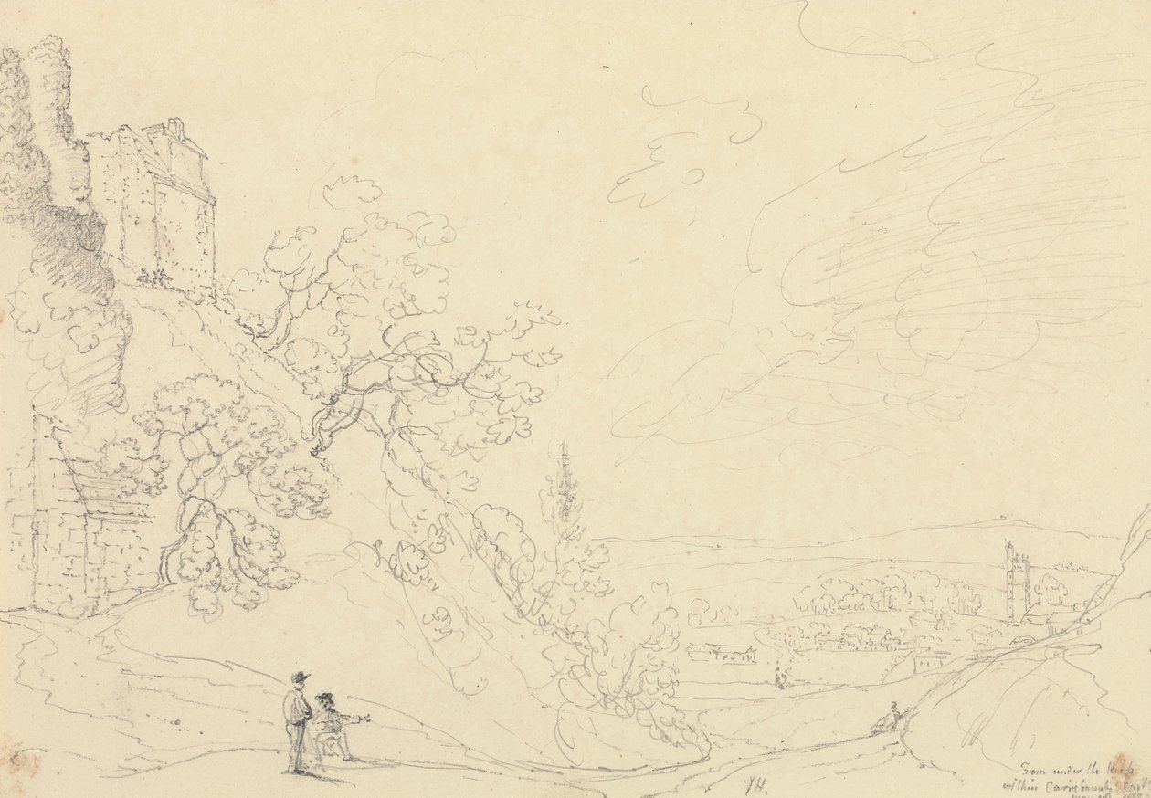 Van onder de toren binnen Carisbrooke Castle, 18 mei 1829 door Capt. Thomas Hastings