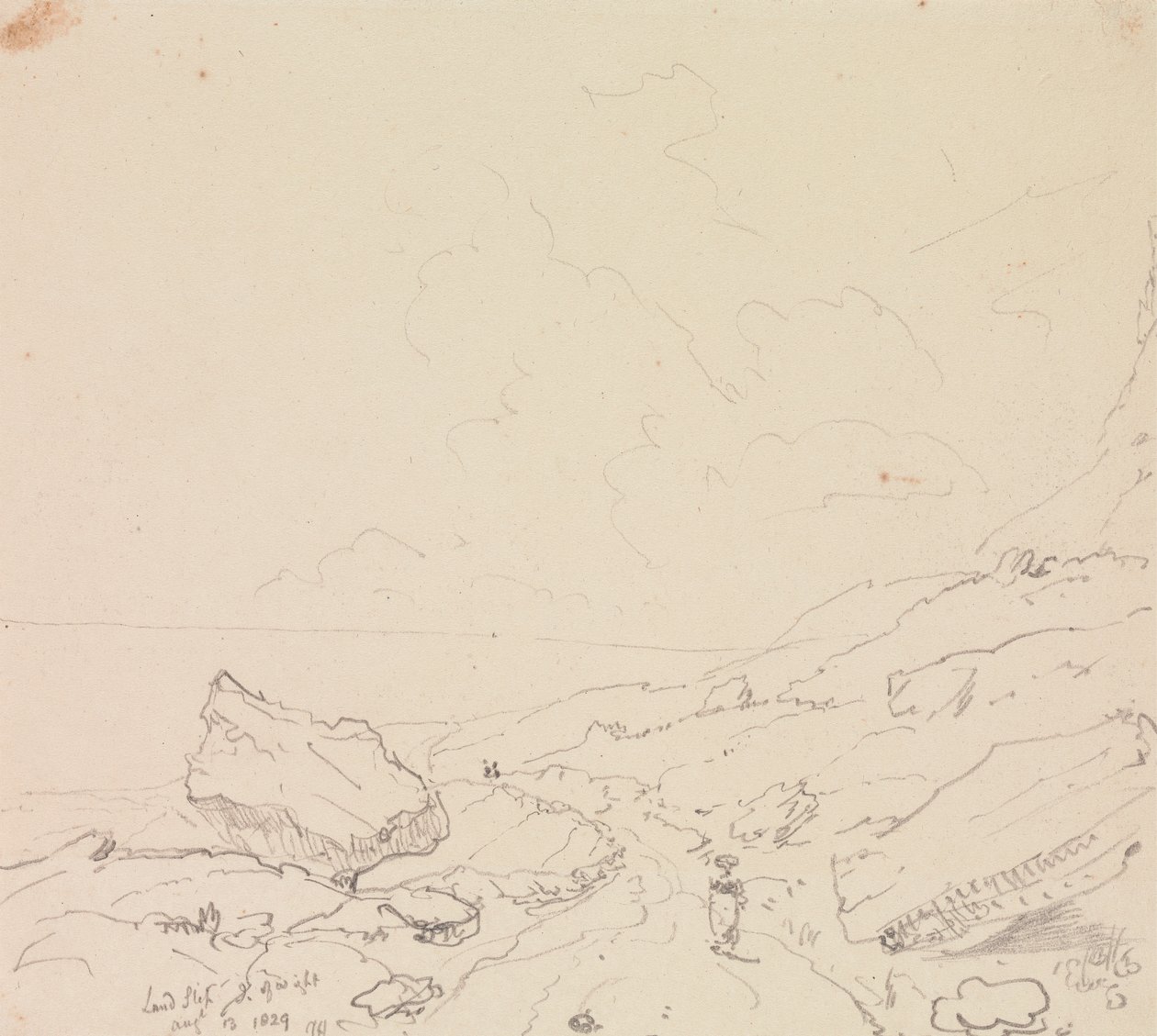 Aardverschuiving, Isle of Wight, 13 augustus 1829 door Capt. Thomas Hastings