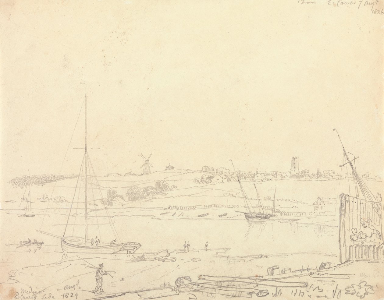 Medina, East Cowes Side, 7 augustus 1826 door Capt. Thomas Hastings