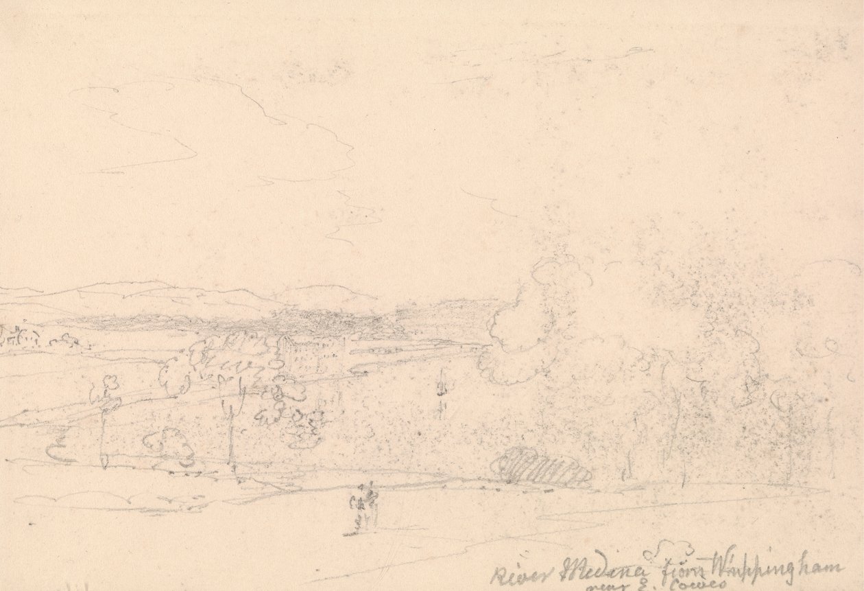 Rivier Medina vanaf Whippingham bij East Cowes door Capt. Thomas Hastings