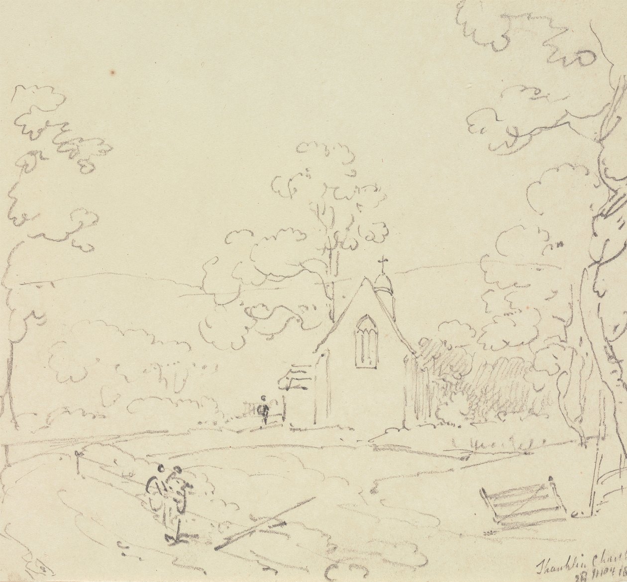 Shanklin Kerk, Isle of Wight, 28 mei 1829 door Capt. Thomas Hastings