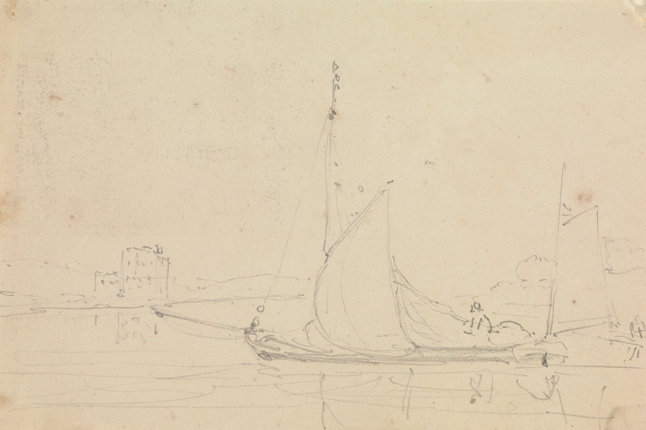 Schets van een zeilboot door Capt. Thomas Hastings
