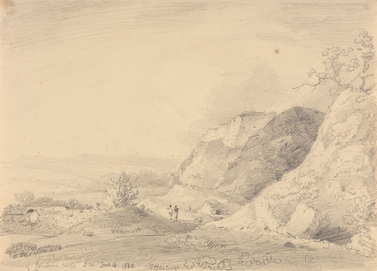 Zuidoostelijke Bastion van Carisbrooke Kasteel, 14 juni 1830 door Capt. Thomas Hastings
