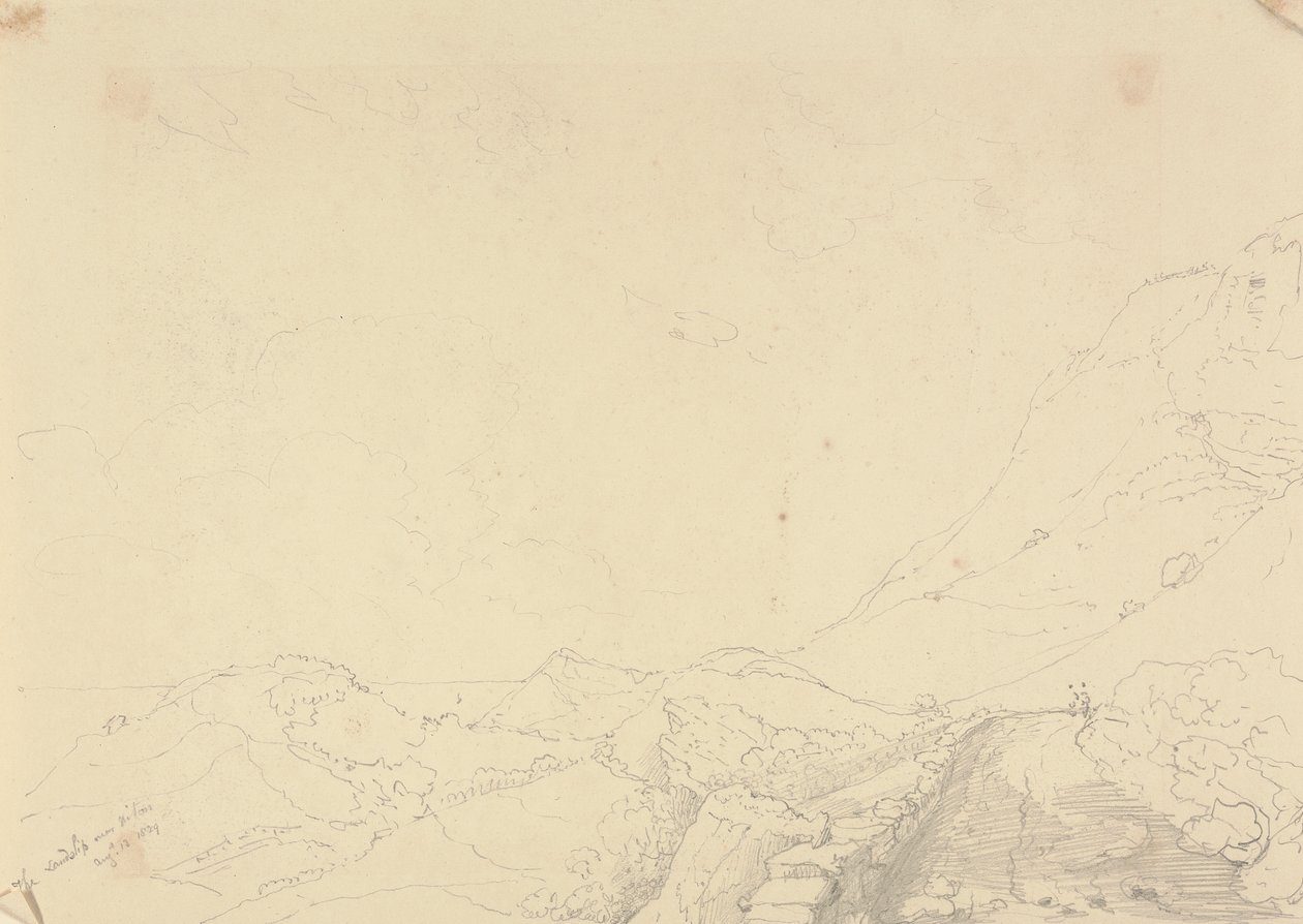 De aardverschuiving over Niton, 13 augustus 1829 door Capt. Thomas Hastings
