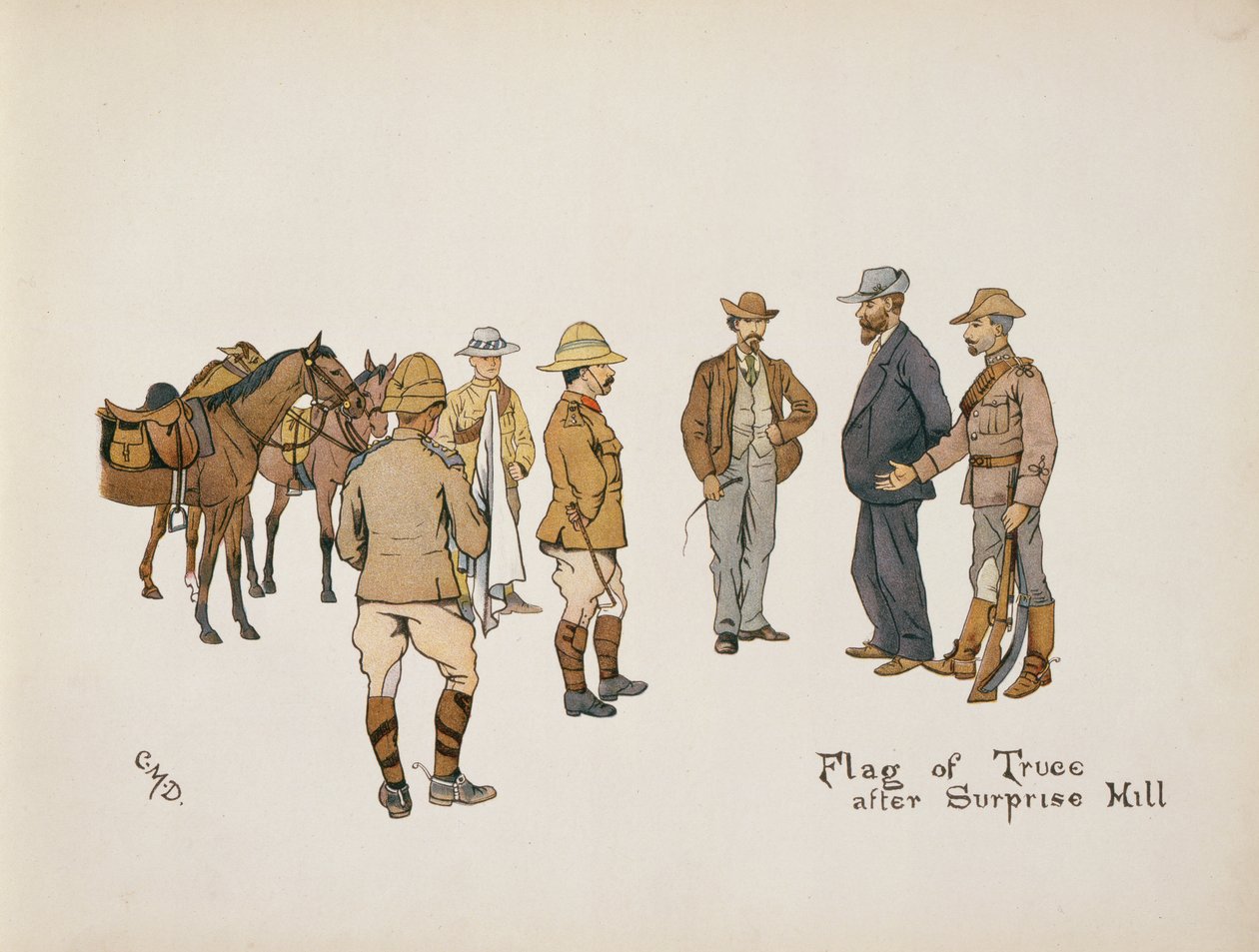 Vlag van Wapenstilstand na Surprise Hill, uit The Leaguer of Ladysmith, 1900 door Captain Clive Dixon