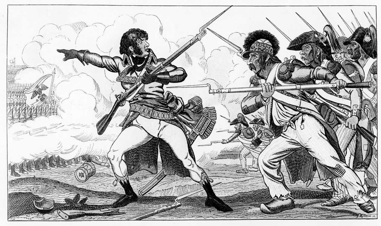 De Vrijwilligers in Klompen bij de Slag om Valmy, 20 september 1792, illustratie uit 