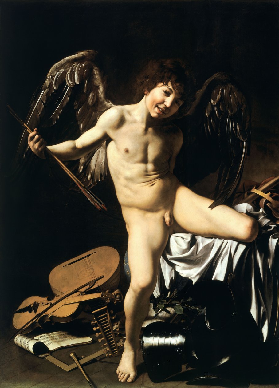 Duits: Amor als Sieger Amor Vincit Omnia door Caravaggio