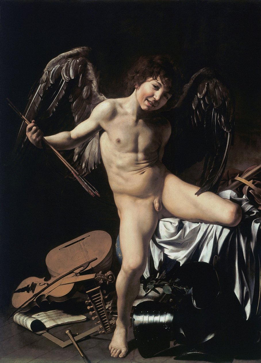 Duits: Amor als Sieger Amor Vincit Omnia door Caravaggio