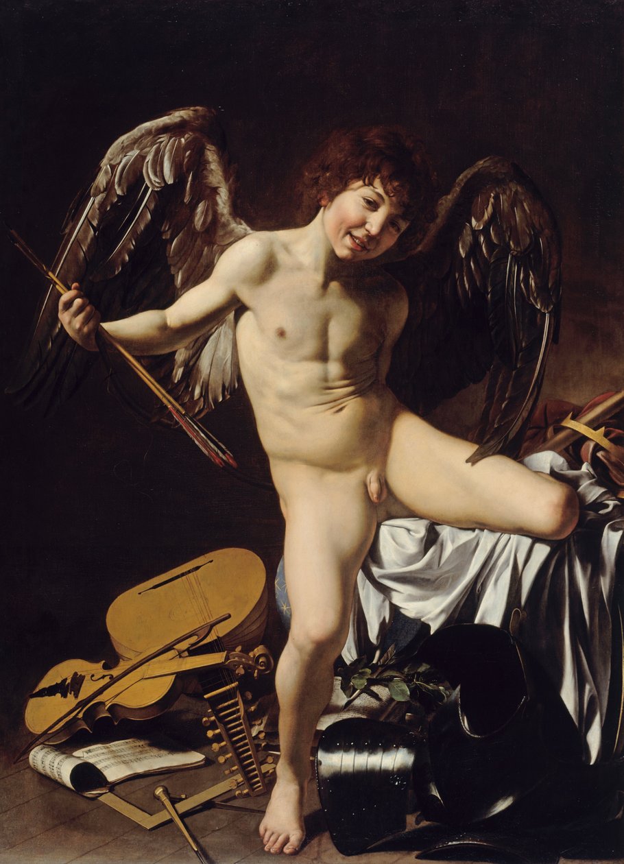 Duits: Amor als Sieger Amor Vincit Omnia door Caravaggio