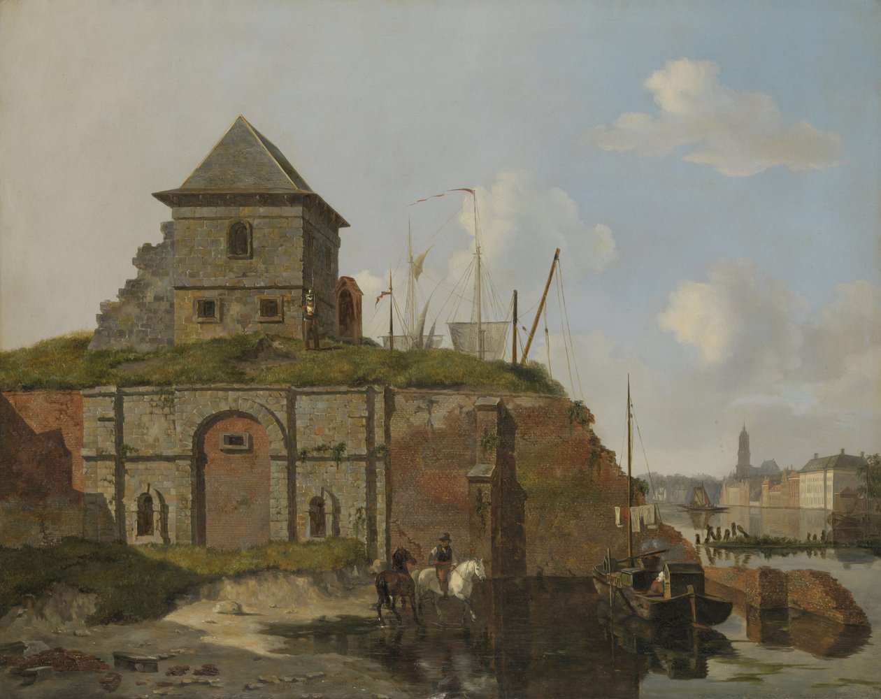 Stadsmuur met buskruitarsenaal door Carel Jacobus Behr