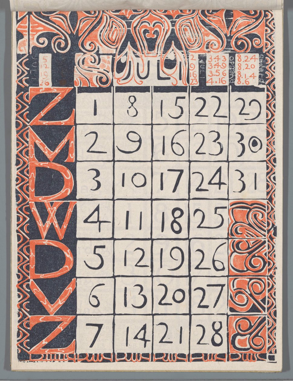 Kalenderblatt Juli 1900 door Carel Adolph Lion Cachet