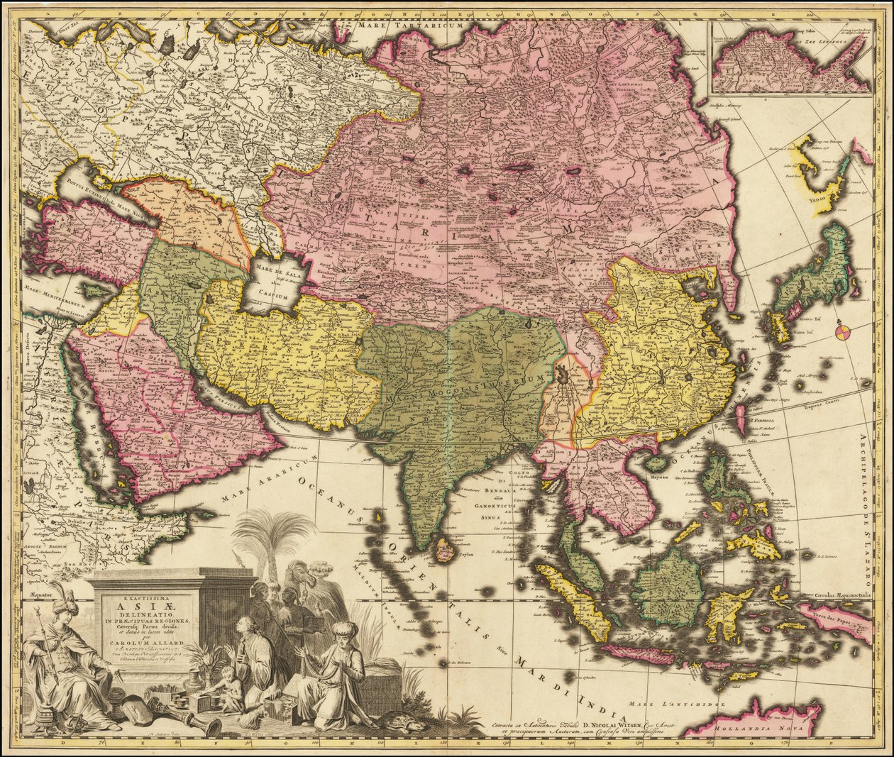 1695 kaart van Azië door Carolus Allard door Carel Allard