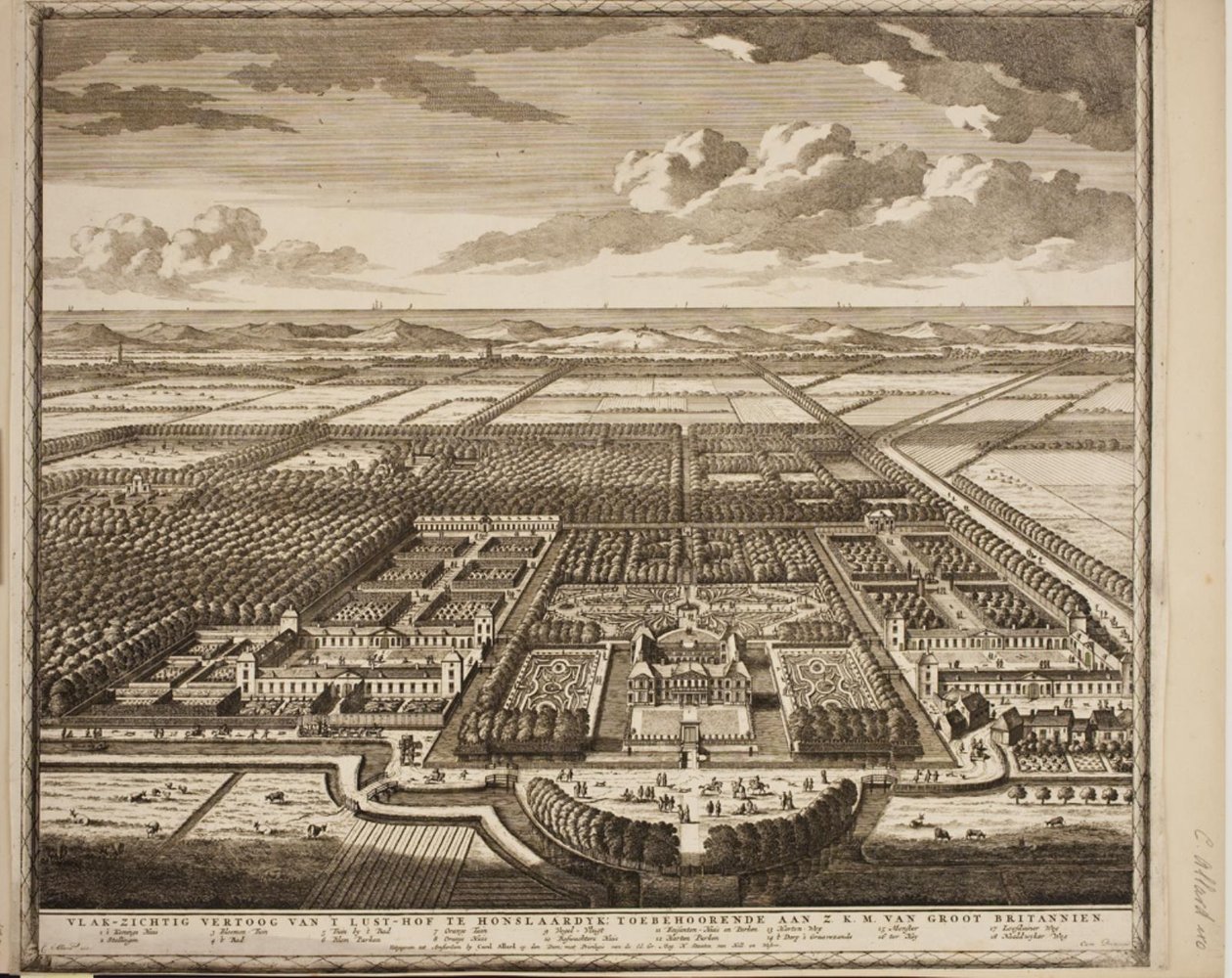 Frederik Henriks lustslot in Hornslaardyck bij Gravesand door Carel Allardt