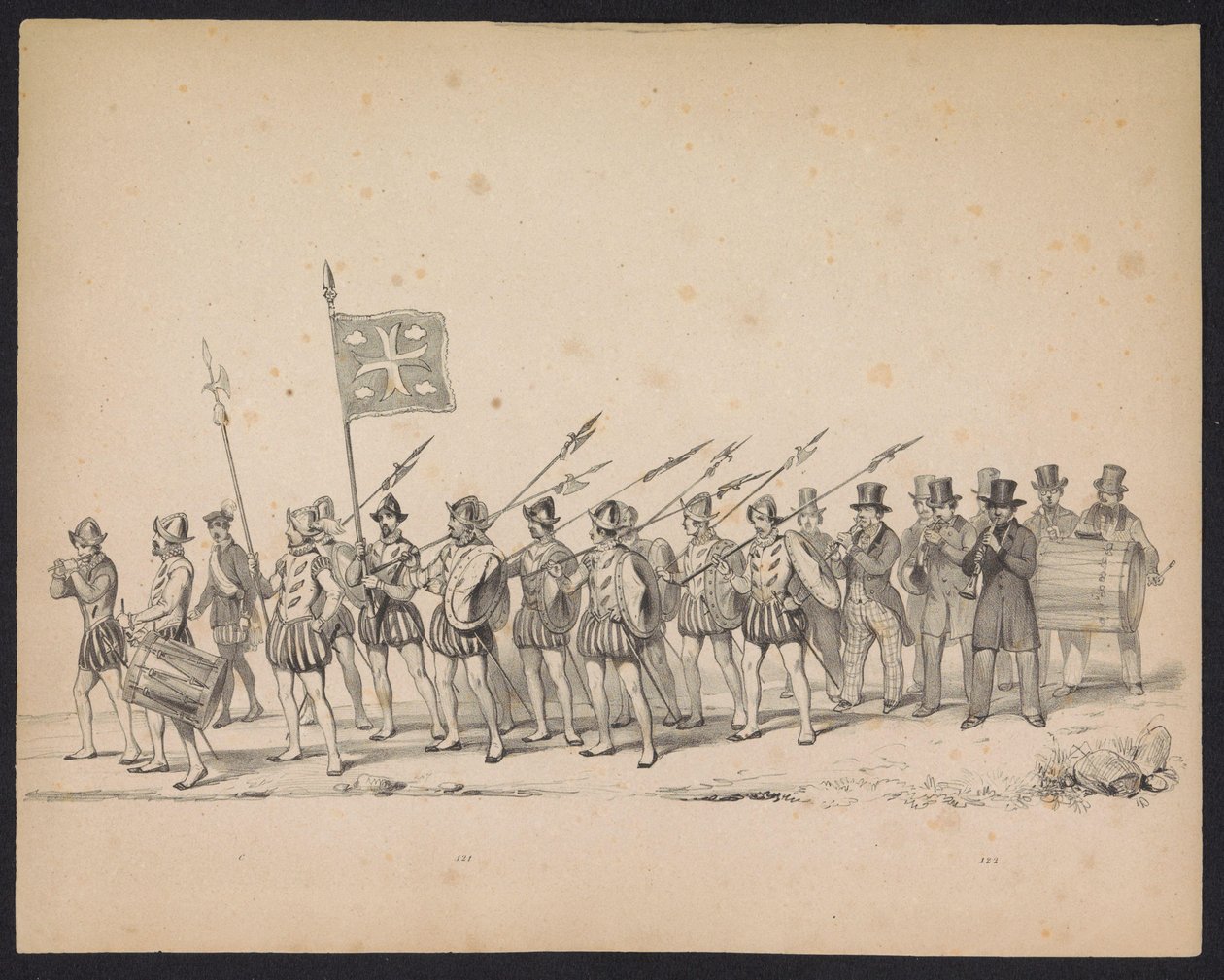 Maskerade van de Utrechtse studenten, 1846 (plaat 22) door Carel Christiaan Antony Last