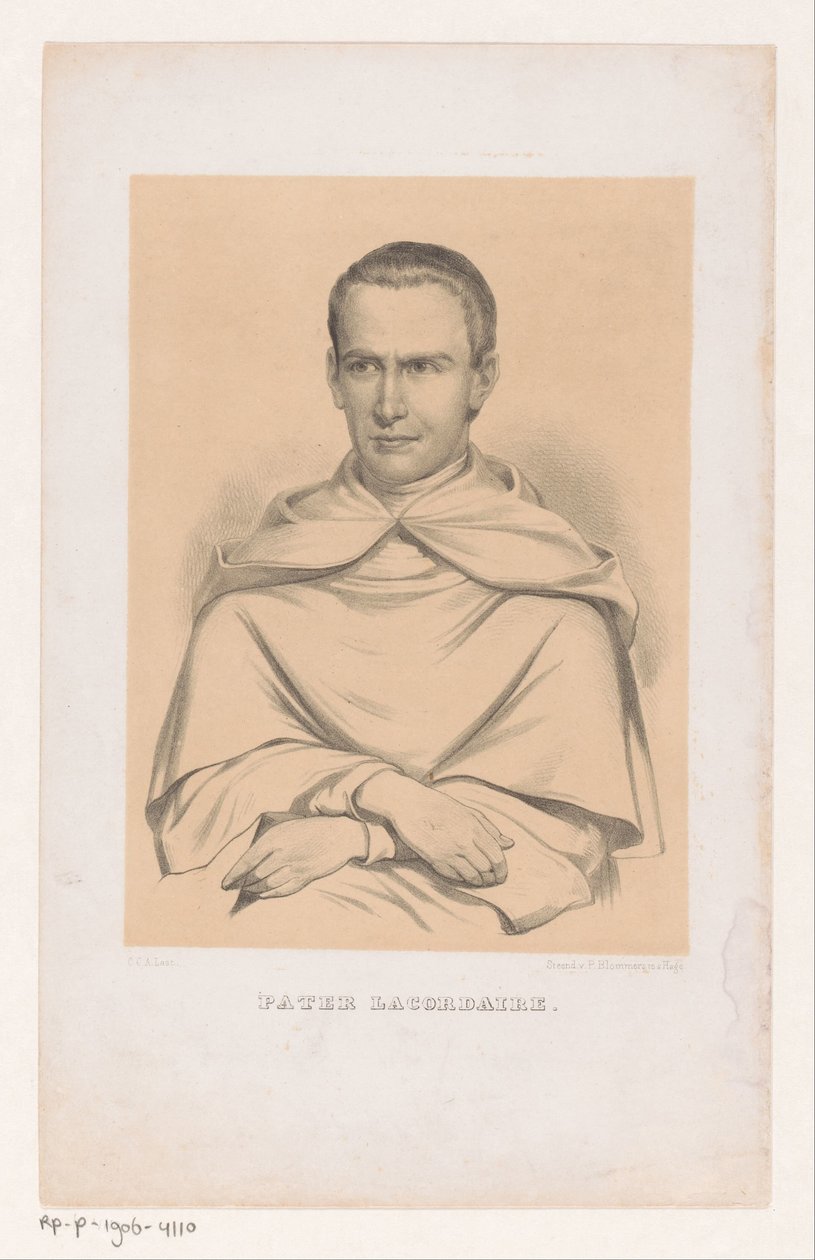 Portret van Jean-Baptiste Henri Lacordaire door Carel Christiaan Antony Last