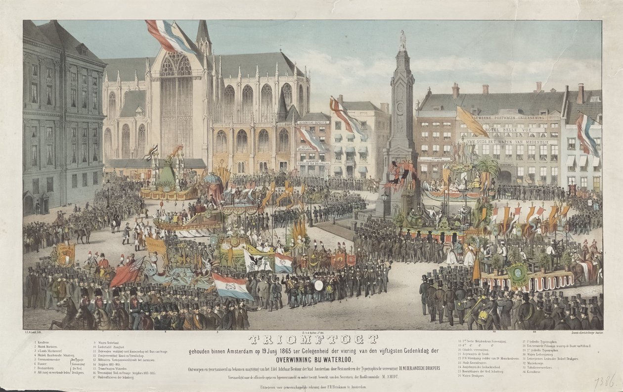 Triomftocht gehouden binnen Amsterdam op 19 Juni 1865 ter Gelegenheid der viering van den vijftigsten Gedenkdag der Overwinning bij Waterloo door Carel Christiaan Antony Last