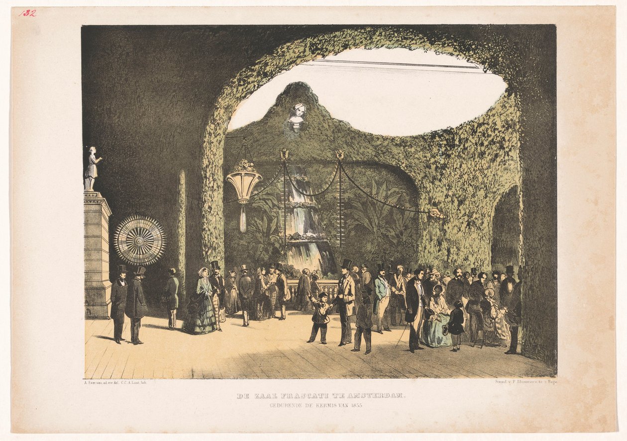 Zaal in Frascati te Amsterdam 1855 door Carel Christiaan Antony Last