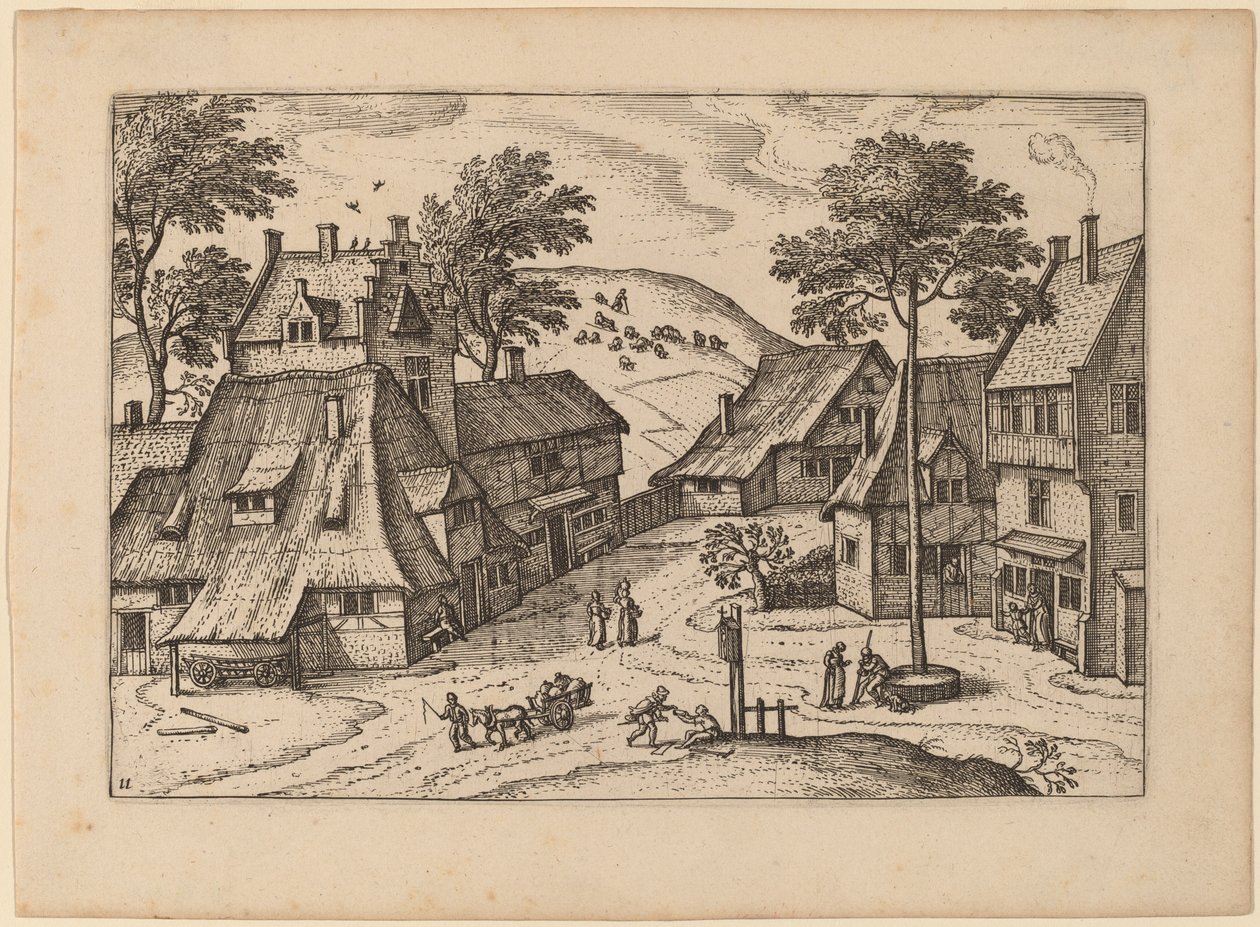 Dorpsplein met Heiligdom door Carel Collaert