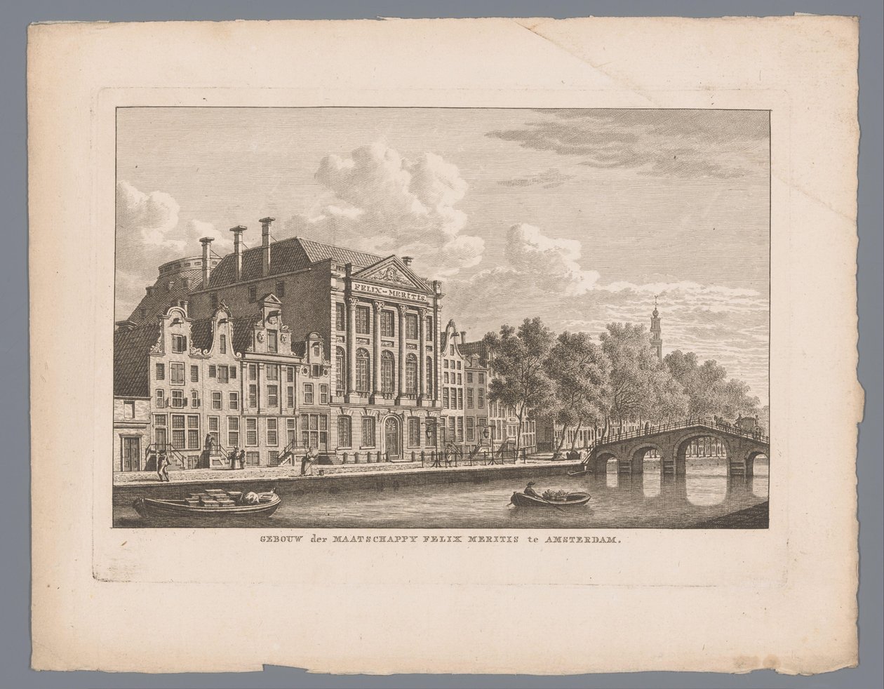 Gezicht op Felix Meritis in Amsterdam door Carel Frederik Bendorp (I)