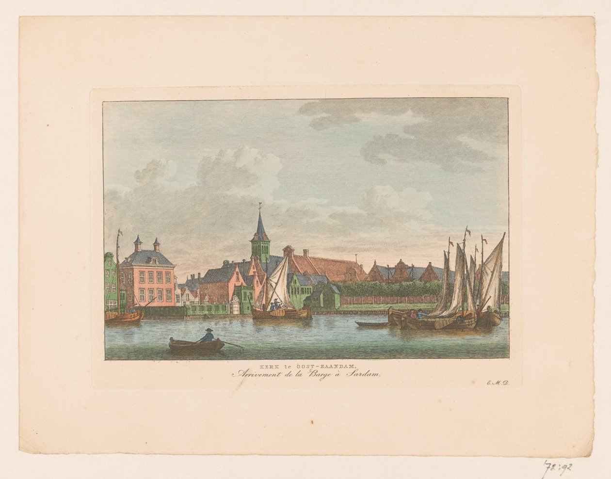 Gezicht op de kerk te Oost-Zaandam door Carel Frederik Bendorp (I)
