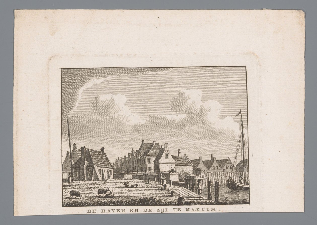 Haven en Zijl te Makkum door Carel Frederik Bendorp (I)