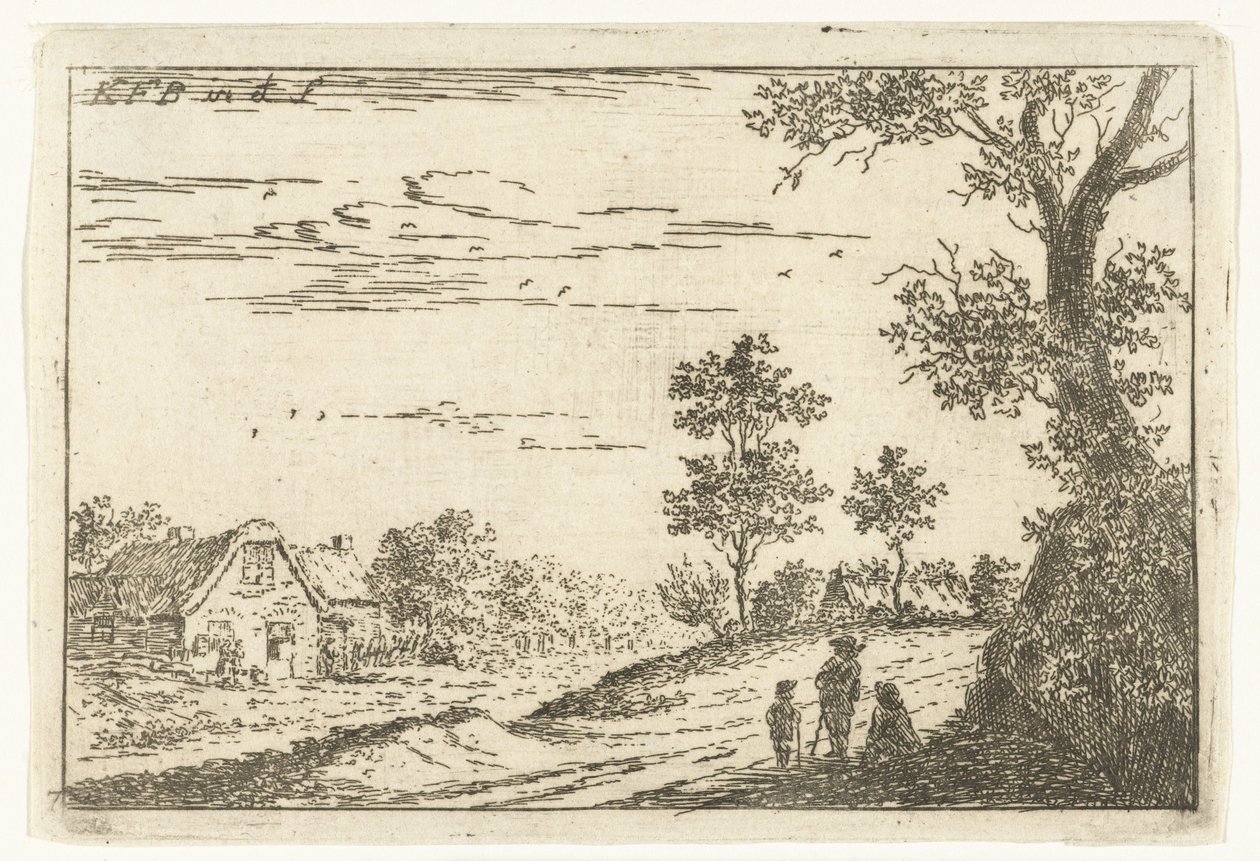 Landschap met boerderij door Carel Frederik Bendorp (I)