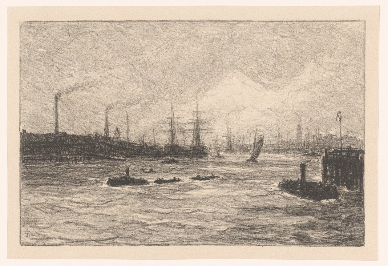 Haven van Hamburg door Carel Nicolaas Storm van 