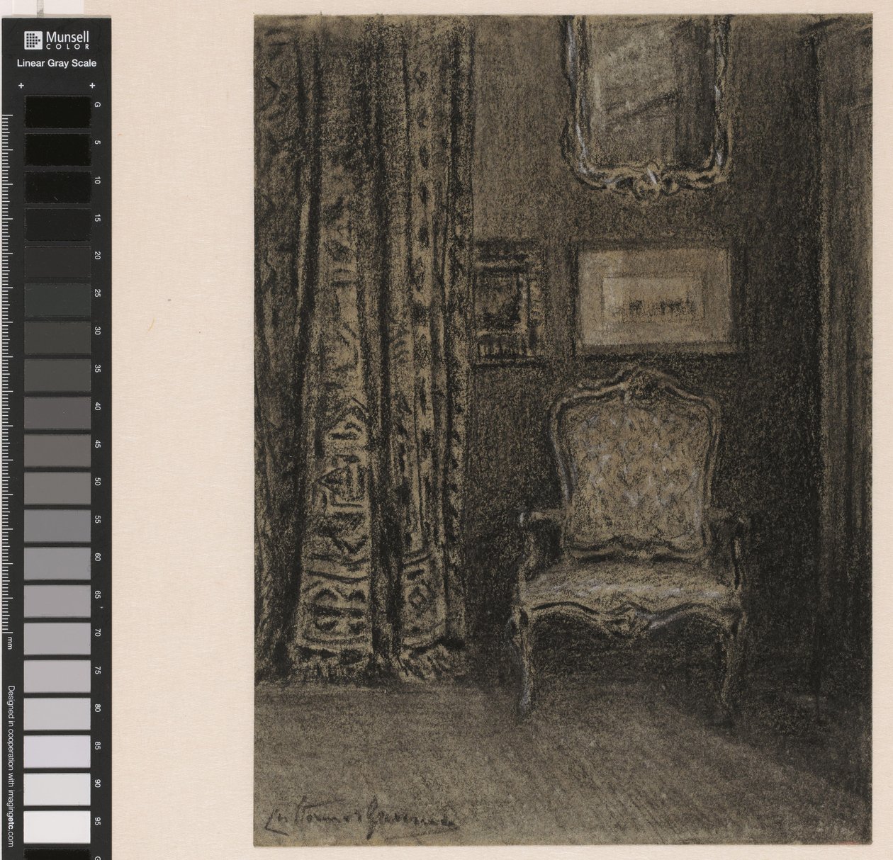 Kamerinterieur in de Rue du Trône 190 te Brussel door Carel Nicolaas Storm van 