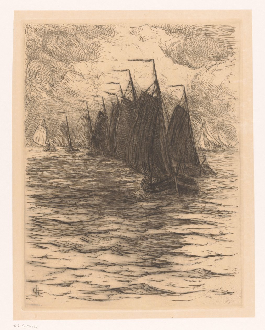 Vloot op zee door Carel Nicolaas Storm van 