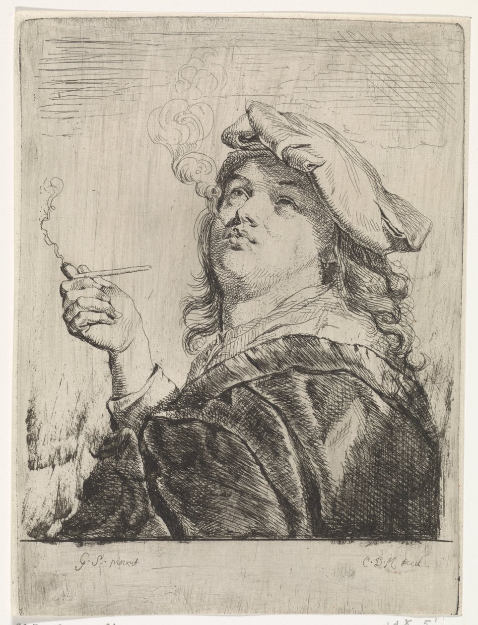 Roker met een pijp in de hand door Carel de Moor (II)