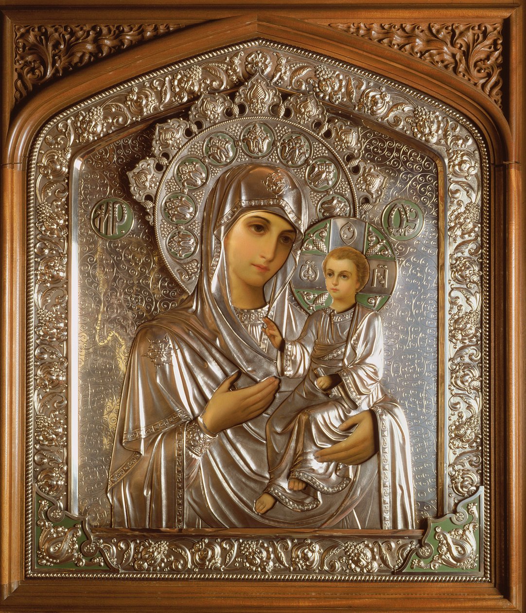 Icoon van de Heilige Maagd en het Kind Jezus, 1908 door Carl Fabergé