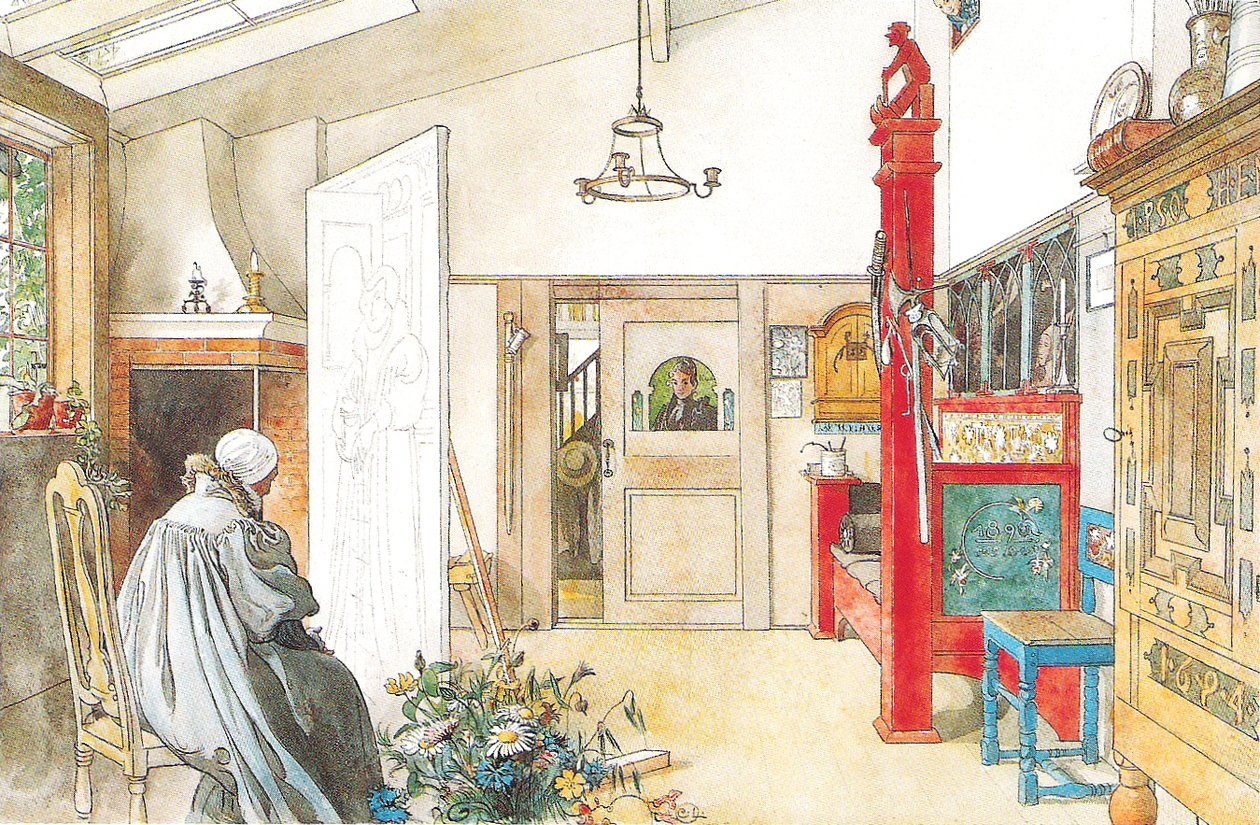 Het atelier, tweede helft door Carl Larsson