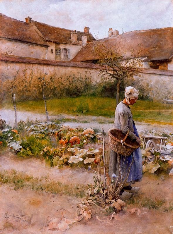 Vrouw in de Tuin door Carl Larsson