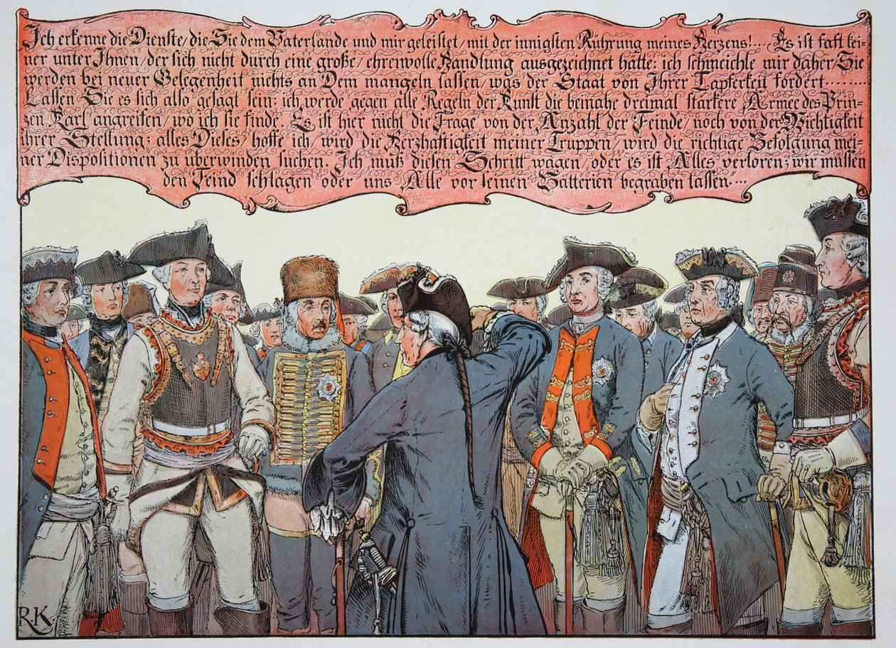 Voor de Slag bij Leuthen, 3 december 1757 door Carl Röchling