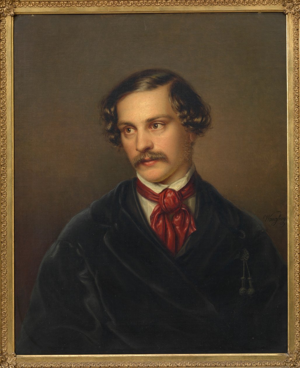 Portret van de toneelschrijver en componist Alexander Baumann 1814-1857, ca. 1845 door Carl Adolph Wangberg