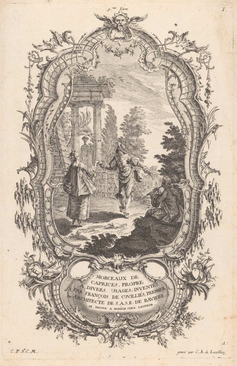 Dansend paar door Carl Albert von Lespilliez