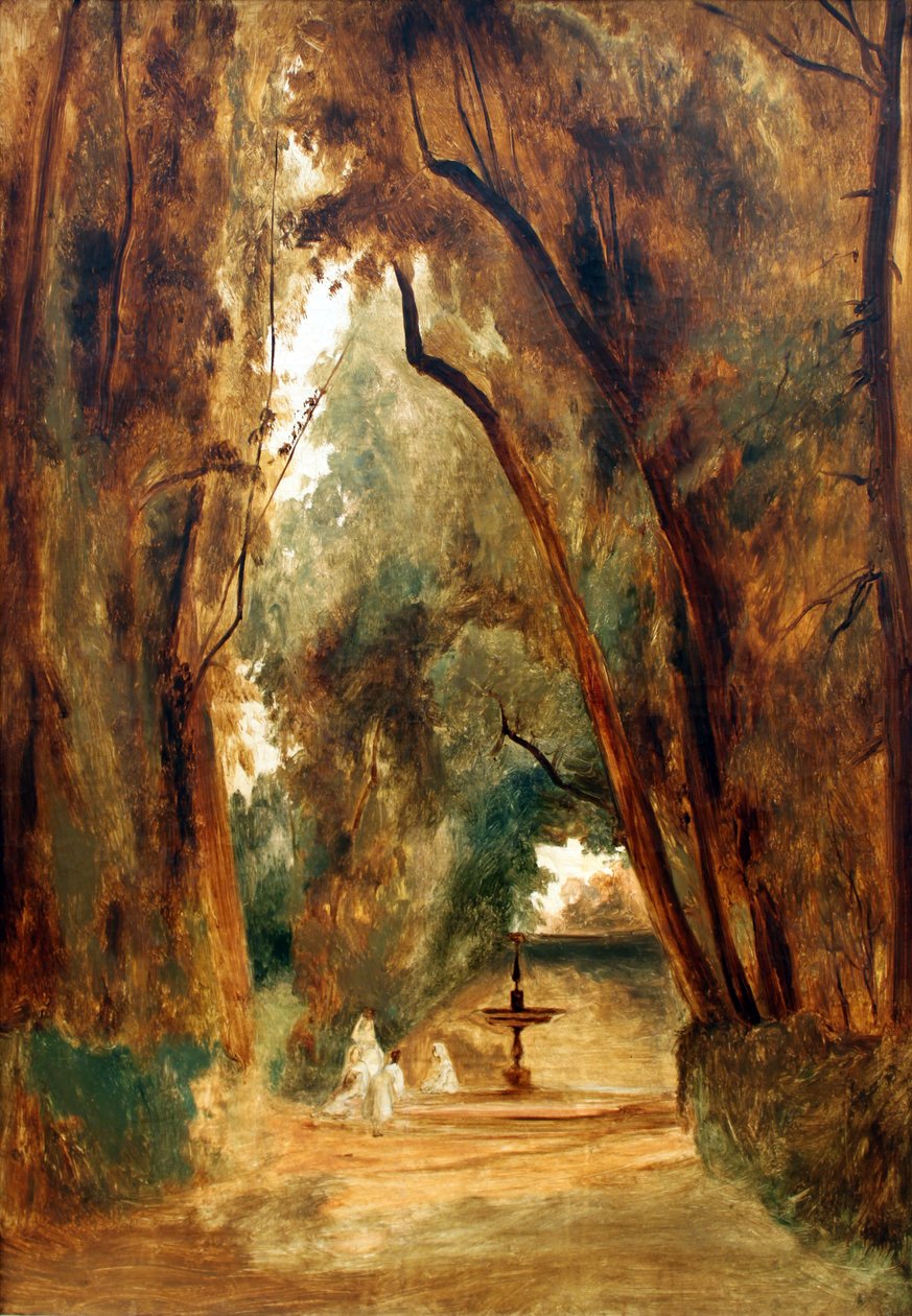 Park van Villa Borghese door Carl Blechen