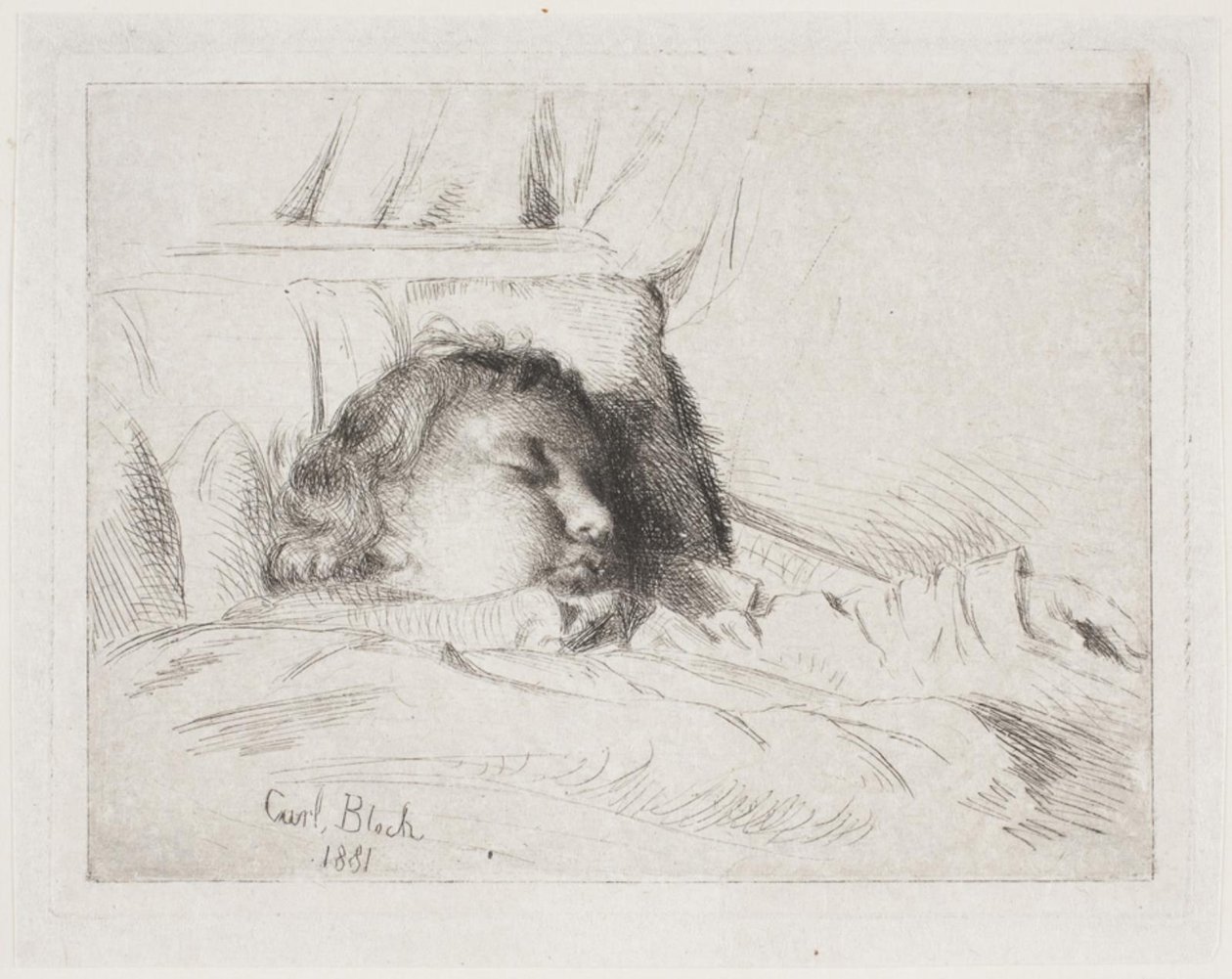 Het slapende kind door Carl Bloch