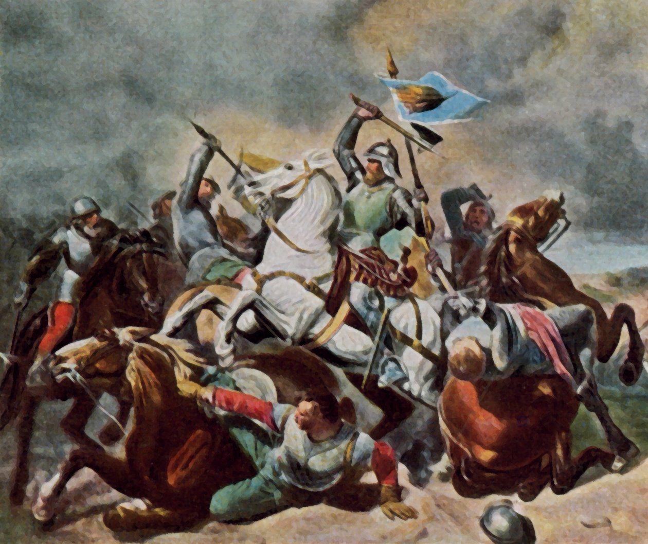 Albrecht Achilles in gevecht met de Neurenbergers door Carl Constantin Steffeck