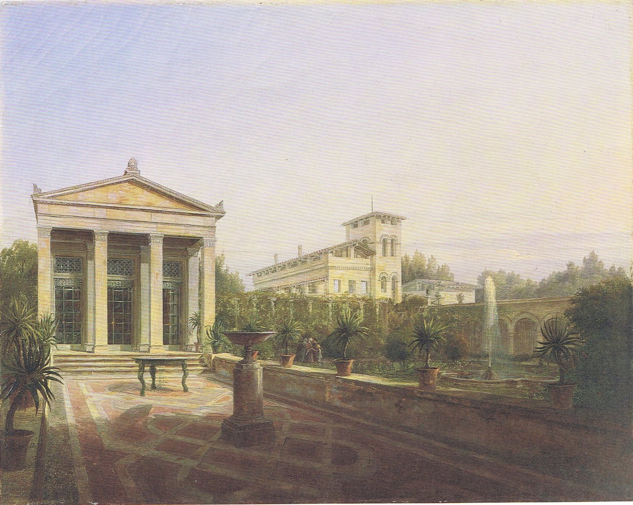 het tuinhuis van Charlottenhof in Potsdam door Carl Daniel Freydanck
