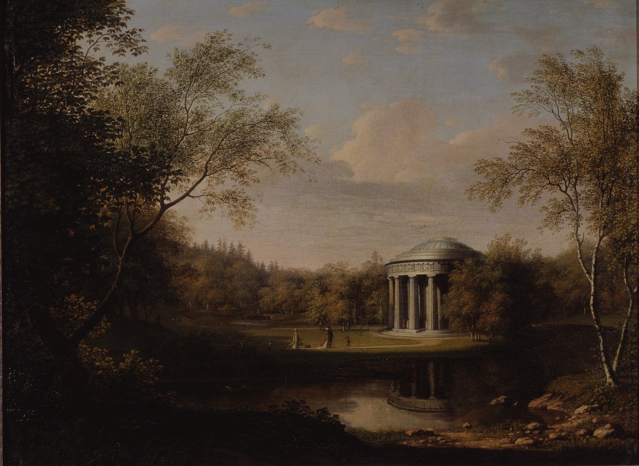Uitzicht op de Vriendschapstempel in Pavlovsk, ca. 1800 door Carl Ferdinand von Kugelgen
