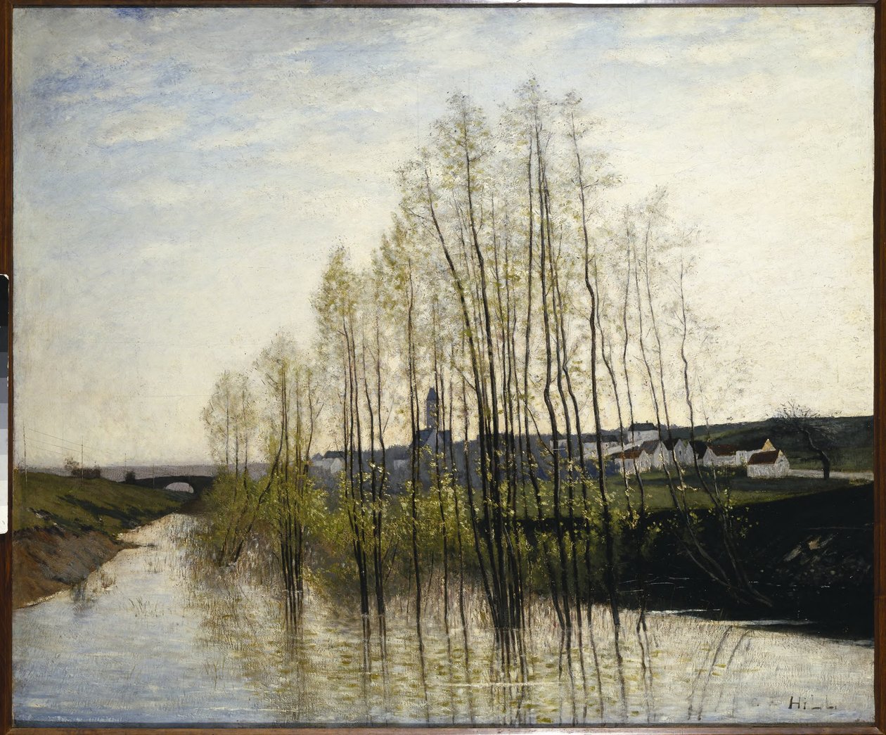 Rivierlandschap, Champagne door Carl Fredrik Hill