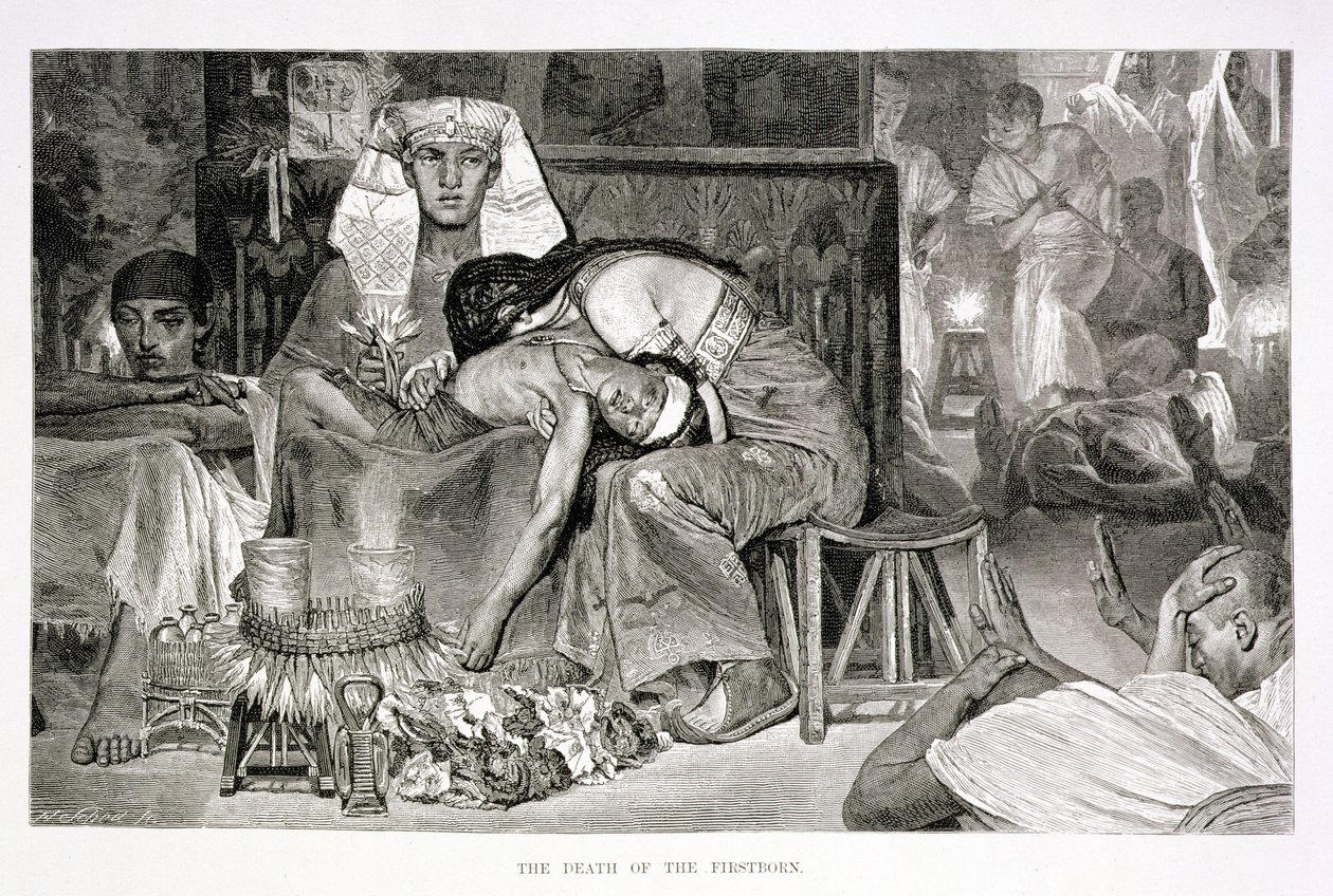 De dood van de eerstgeborene, 19e eeuw door Carl Friedrich Heinrich Werner