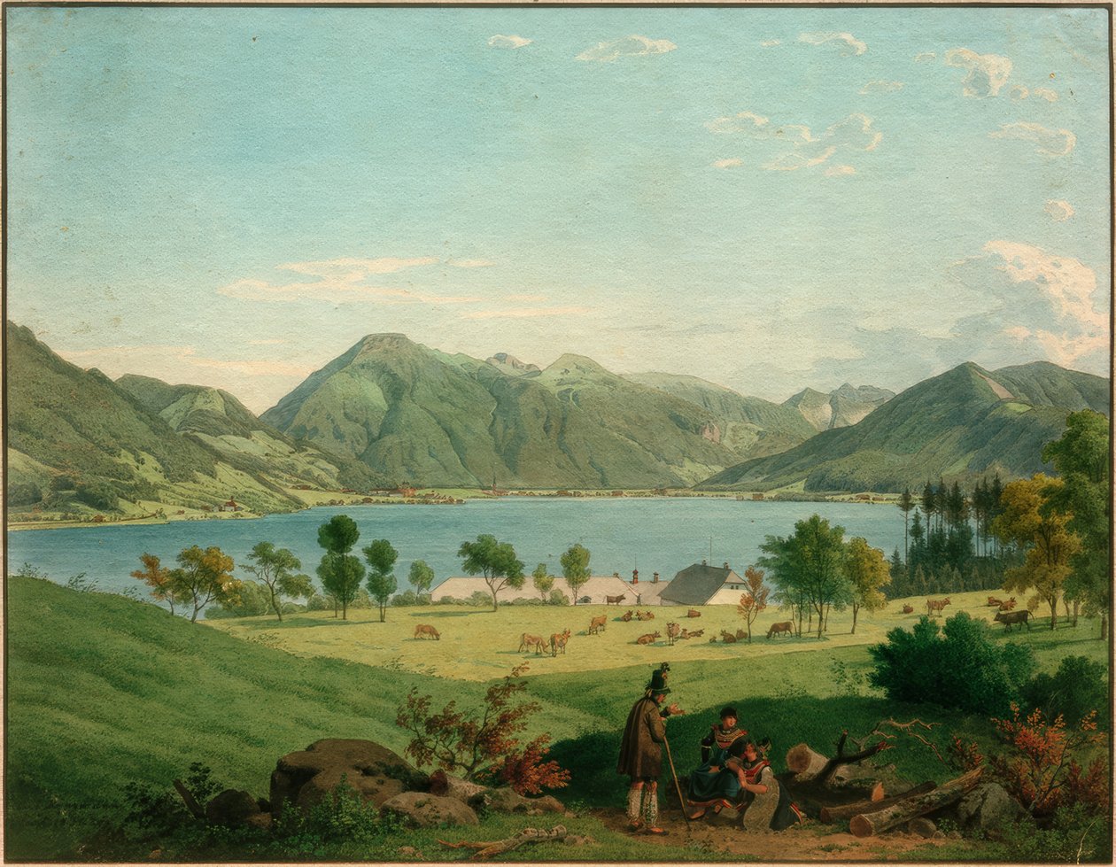 De Tegernsee bij Kaltenbrunn door Carl Friedrich Heinzmann