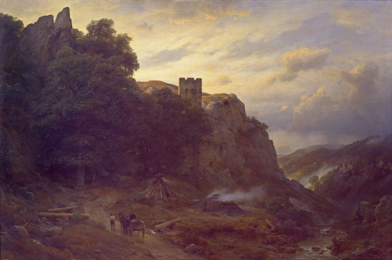 Burcht in de Eifel door Carl Friedrich Lessing