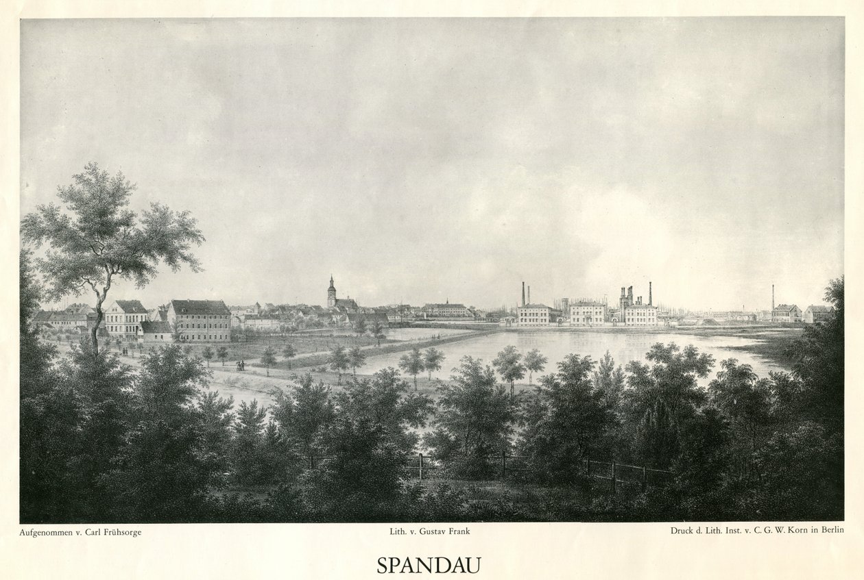 Stadsgezicht Spandau rond 1860 door Carl Frühsorge